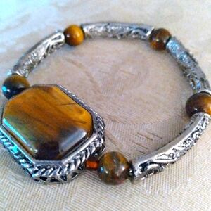 Genuine Tiger-Eye Vintage Bracelet